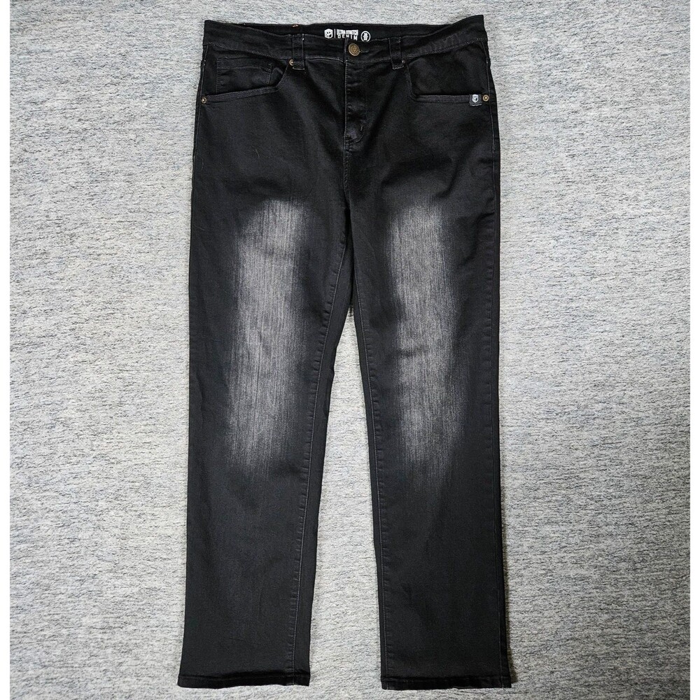 Born Primitive Jeans Mens 37x32 Washed Black Athletic Fit Ultra Stretch Denim